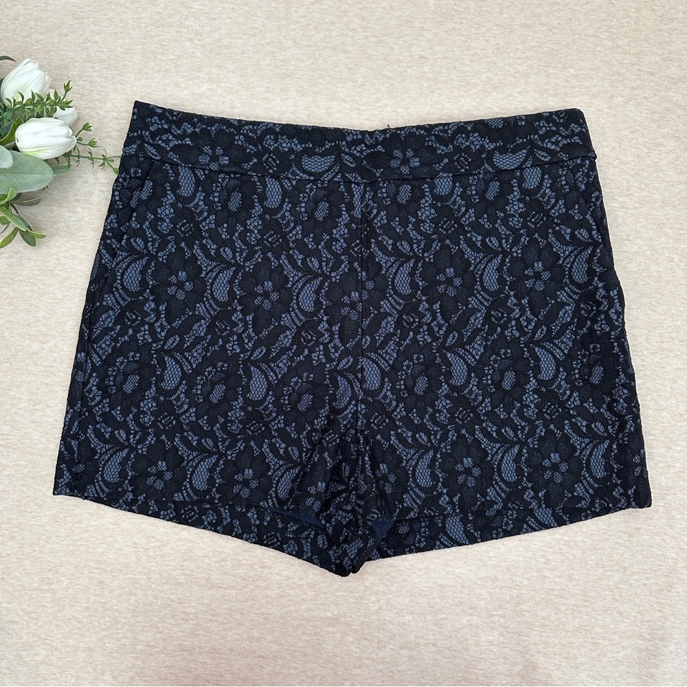 Express Women’s Size 12 Black and Blue Cotton Front Zip Short NWT
